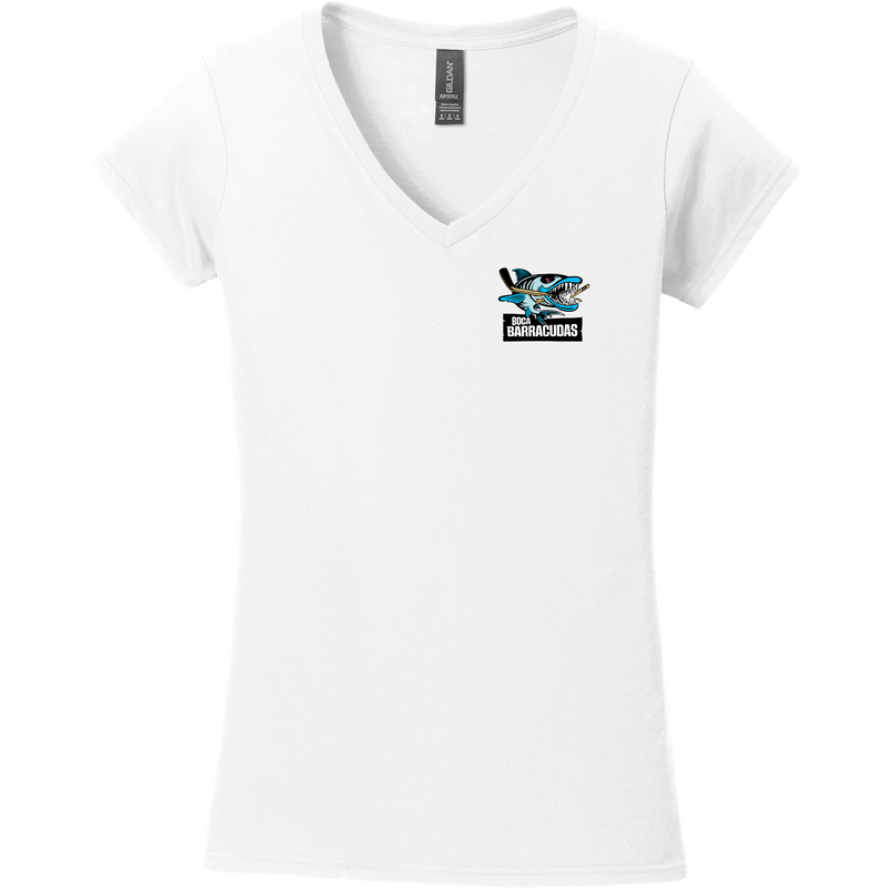 Boca Barracudas Softstyle Ladies Fit V-Neck T-Shirt