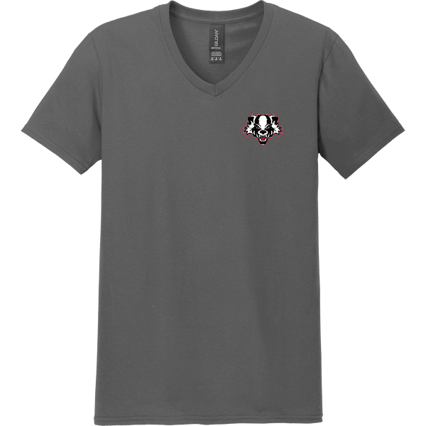 Scary Badgers Softstyle V-Neck T-Shirt