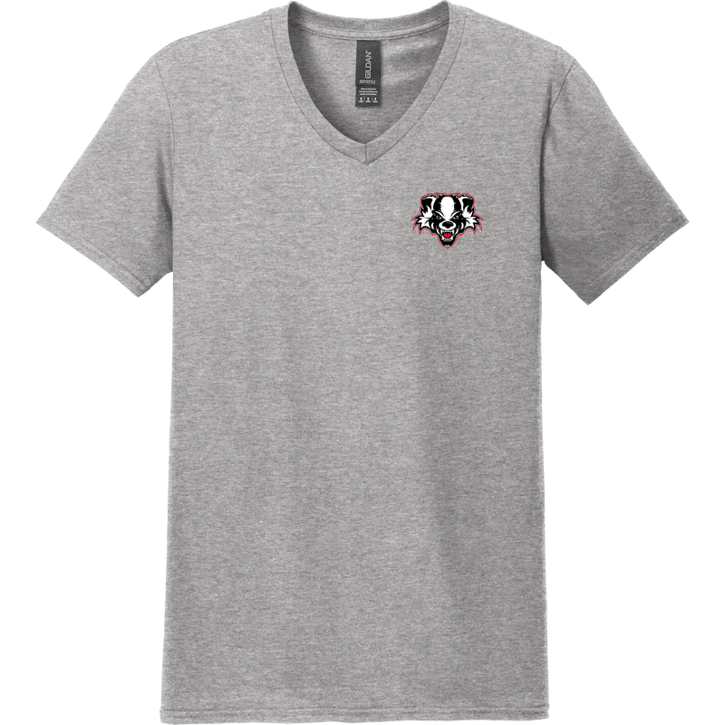 Scary Badgers Softstyle V-Neck T-Shirt