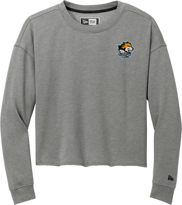 Woodridge Wild New Era Ladies Tri-Blend Fleece Crop Crew