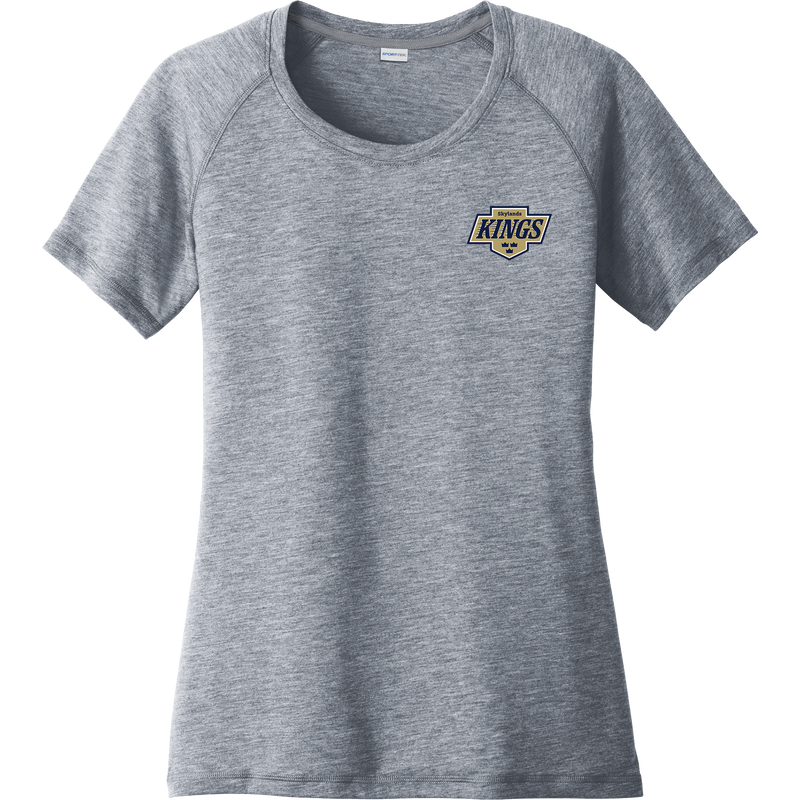 Skylands Kings Ladies PosiCharge Tri-Blend Wicking Scoop Neck Raglan Tee