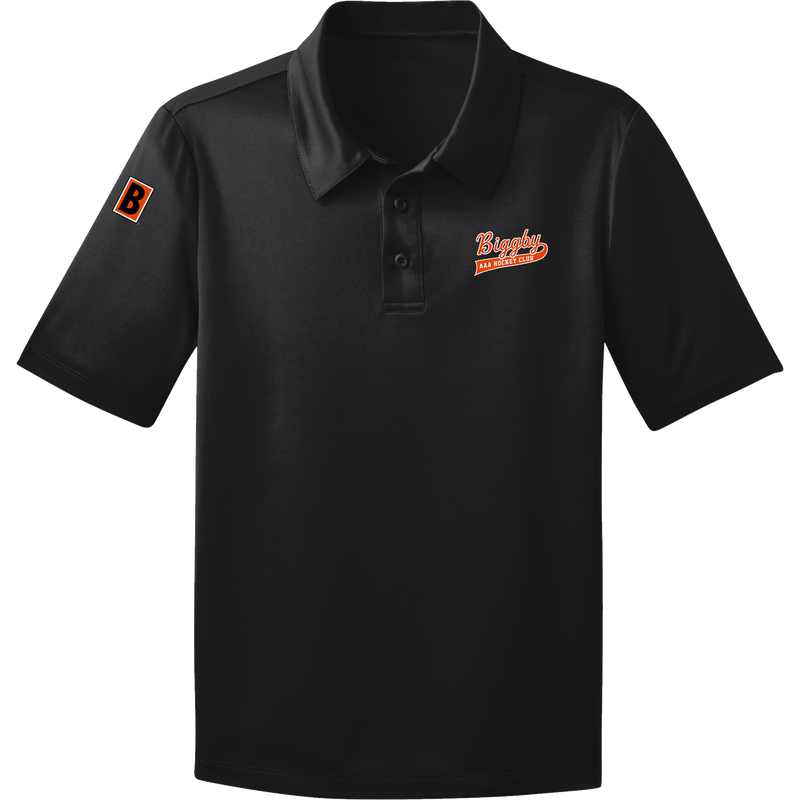 Biggby Coffee AAA Youth Silk Touch Performance Polo